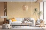Modern living room feature wall finished with Silk Plaster West