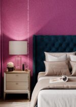 Master bedroom feature wall finished with Silk Plaster Versailles 2