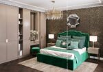 Luxury dining room feature wall finished with Silk Plaster Versailles 1