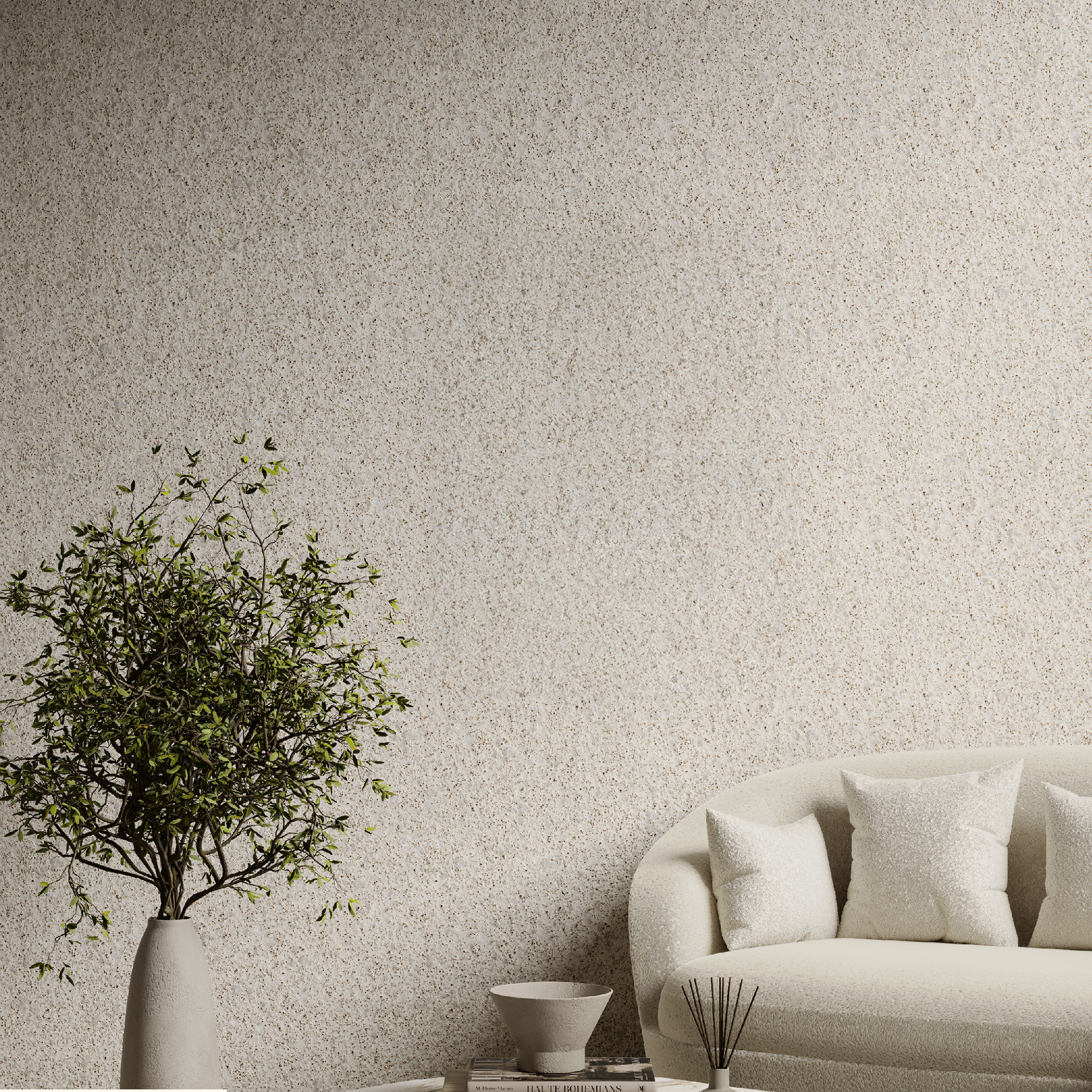 Silk Plaster liquid wallpaper textured finish in a warm neutral tone