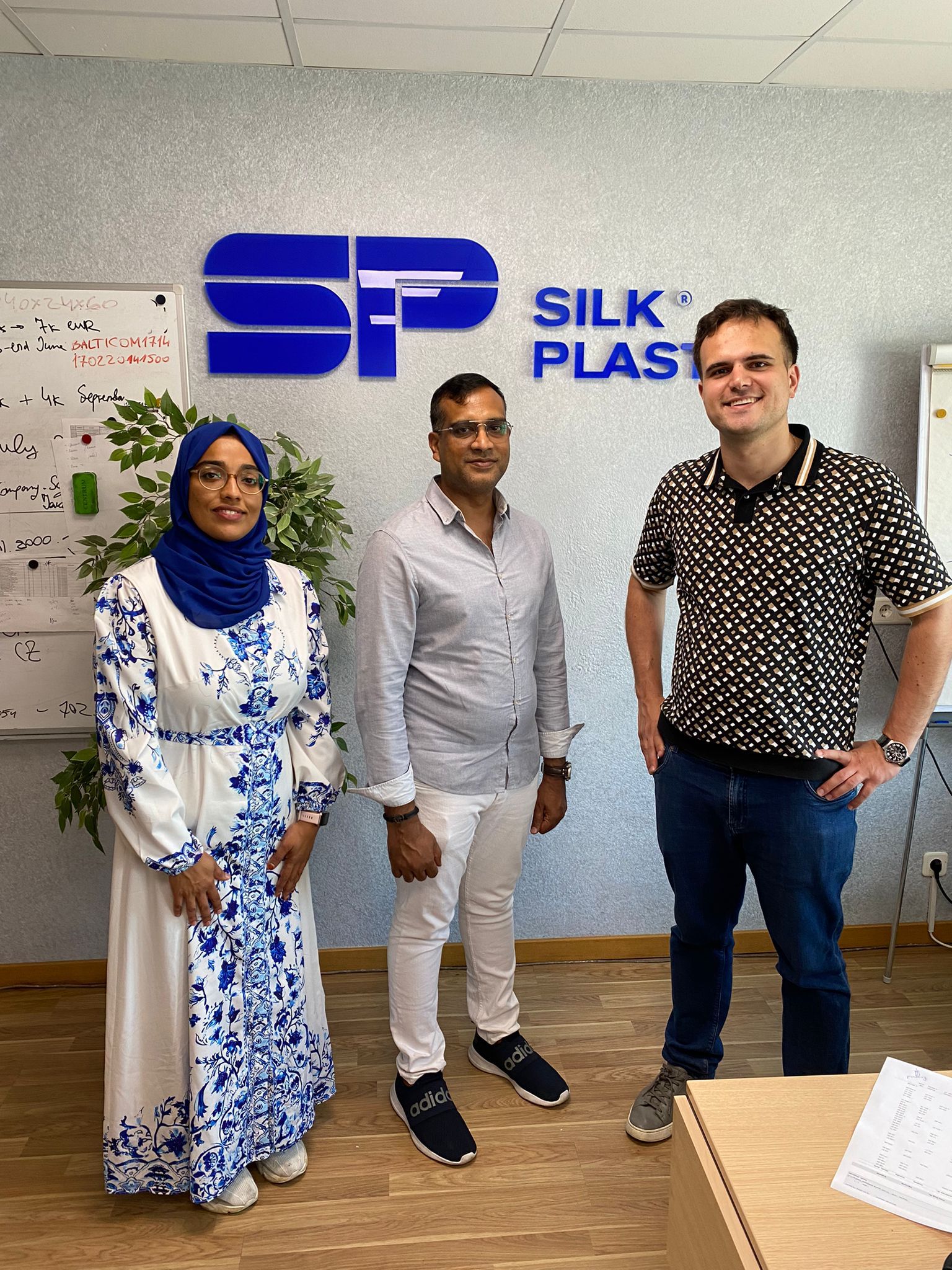 UAE decorative paints dealership partners visiting Silk Plaster headquarters in Riga, Latvia — building trust and a long-term partnership