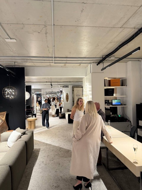 Interior of the new Archideco Design Centre showroom in Riga with Silk Plaster decorative finishes