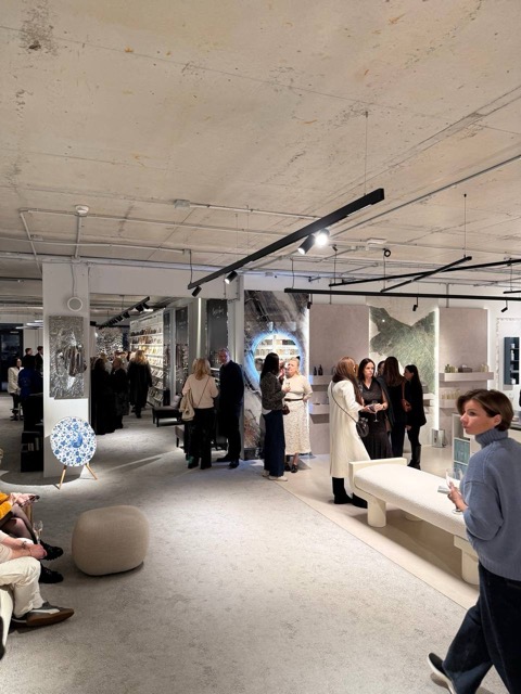 Opening of the Archideco Riga showroom - open gallery space with marble walls and curated European design brands