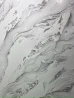 Marmorino Carrara white Venetian plaster wall with grey marble veining