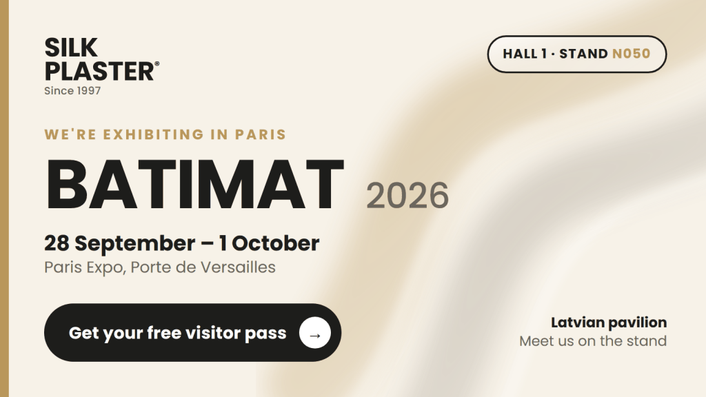 Silk Plaster at BATIMAT 2026, Paris, 28 September to 1 October, Hall 1 stand N050